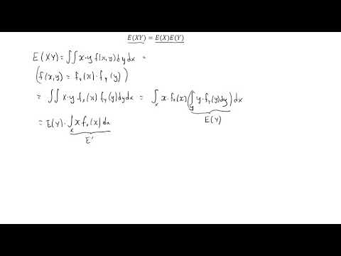 The expected value of the product of two random variables