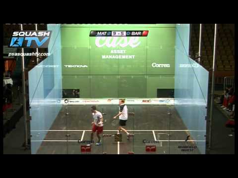 Squash : PSA Case Swedish Open 2011 - Nick Matthew v Peter Barker brutal rally