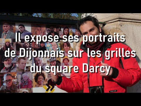 En vidéo : il expose ses portraits de Dijonnais sur les grilles du square Darcy