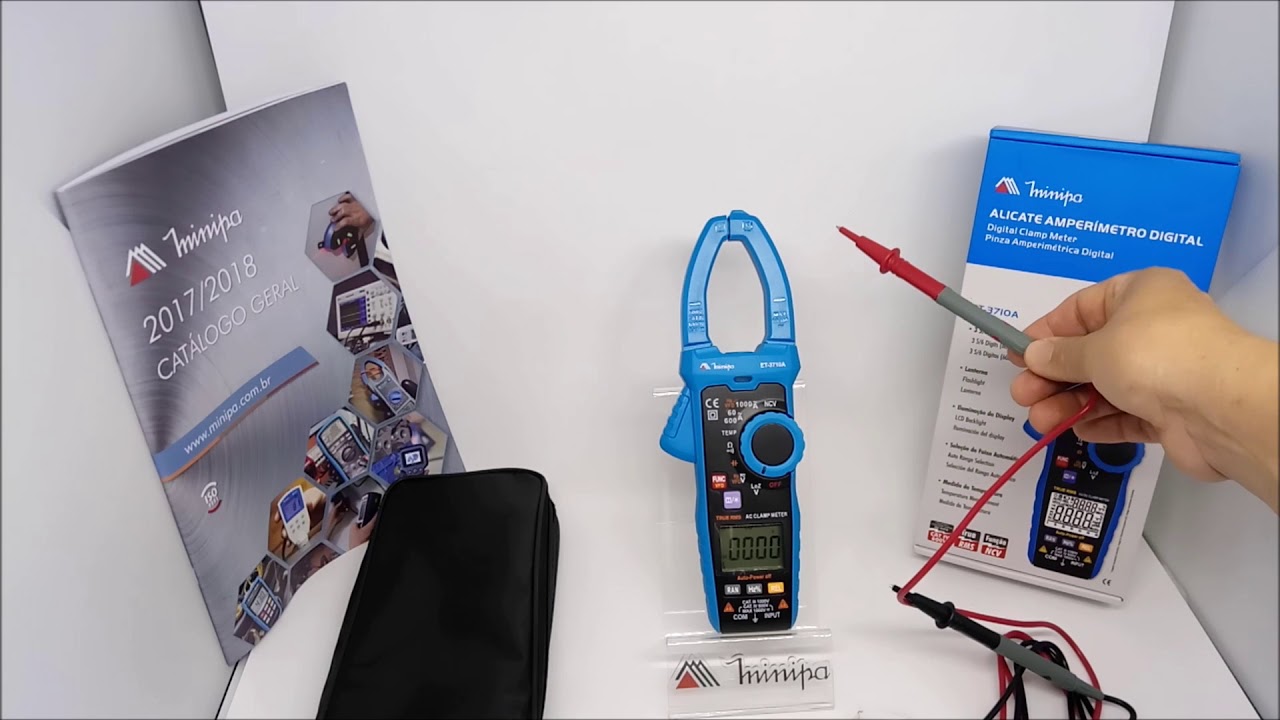 ALICATE AMPERIMETRO CORRENTE AC TENSÃO AC/DC ET 3710A MINIPA