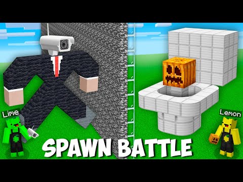 I created THE NEWEST MOB SKIBIDI TOILET VS CAMERAMAN SPAWN BATTLE in Minecraft ! INCREDIBLE MOB !