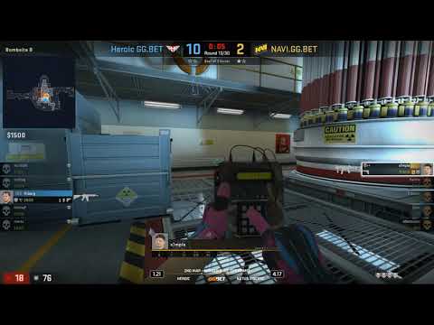 s1mple almost clutches 1v3 vs Heroic