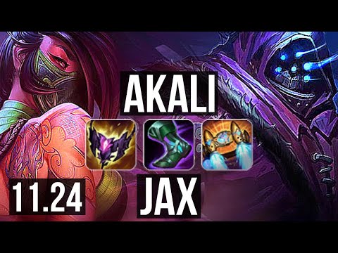 AKALI vs JAX (TOP) | 11 solo kills, 1.3M mastery, Legendary, 400+ games | BR Diamond | 11.24
