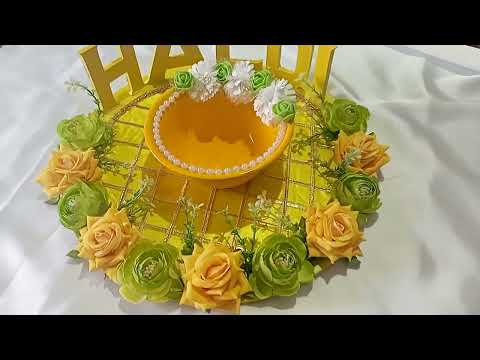 Round traditional haldi platter, for decoration