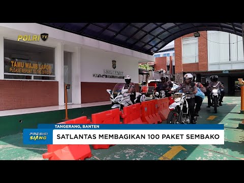SATLANTAS POLRESTA BANDARA SOETTA BAGIKAN 100 PAKET SEMBAKO DI HARI LALU LINTAS BHAYANGKARA KE-70