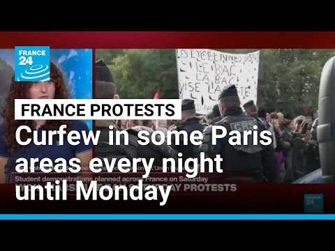 Curfew imposed in certain areas of Paris every night until Monday morning
