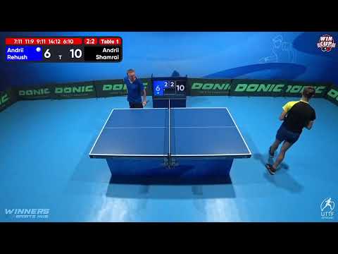 13:00 Andrii Rehush 2 - 3 Andrii Shamrai West 1 WIN CUP 22.11.2022 | TABLE TENNIS WINCUP