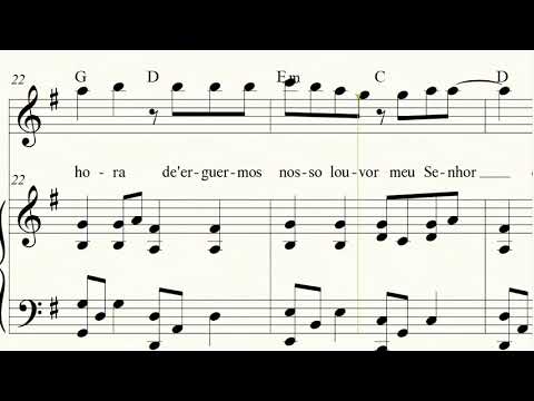 Partituras Chegou a Hora - TEMA JA 2021 (Piano pra acomp + MELODIA com Letra e Cifra)