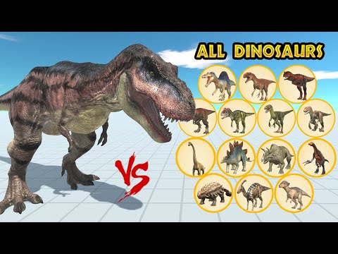 TARBOSAURUS Trex  vs All Units Dinosaurs (1 vs 1) with HP Bar