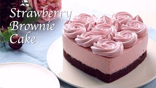 [Eng SUB]딸기치즈 브라우니 케이크 만들기 🍓Strawberry Cheese Brownie cake
