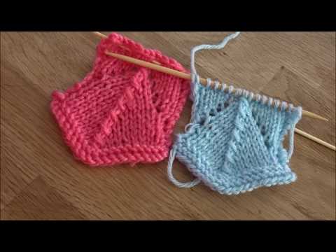 Strickmuster 🧶Borde mit Spitze und Lochmuster