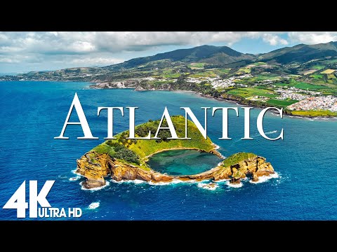 FLYING OVER ATLANTIC (4K UHD) - Relaxing Music Along With Beautiful Nature Videos - 4K Video HD