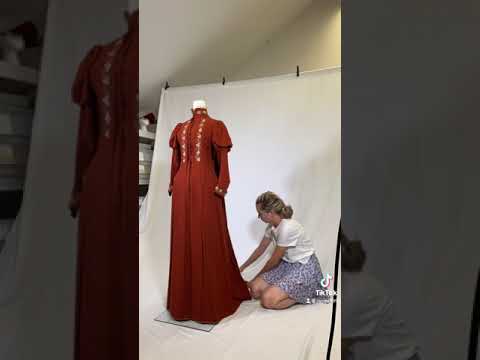 Scarlet house dress c. 1880