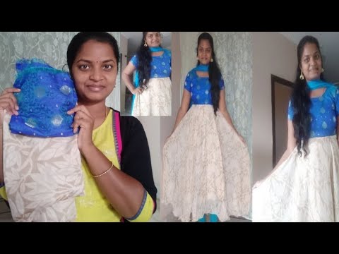 Full circle umbrella dress cutting with old dress part-1in Telugu Video