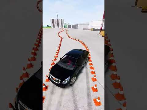 Konuslar orasidan drift! 😱 Urilmasdan manzilga yetadimi? (BeamNG.drive)