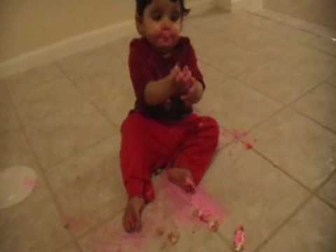 Zaina and her Birthday cake.mpg