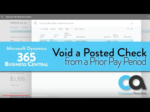 How to Void a Check in Business Central