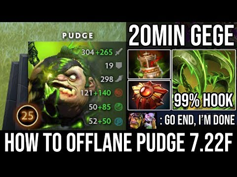 How to Ez Offlane Pudge in 7.22f | Amazing 99% Blind Hook Made Alchemist Gave Up 20Min GG - DotA 2