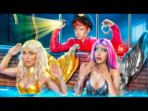 Extreme Makeover From Day Girl and Night Girl to Mermaids! Mermaid in Jail!
