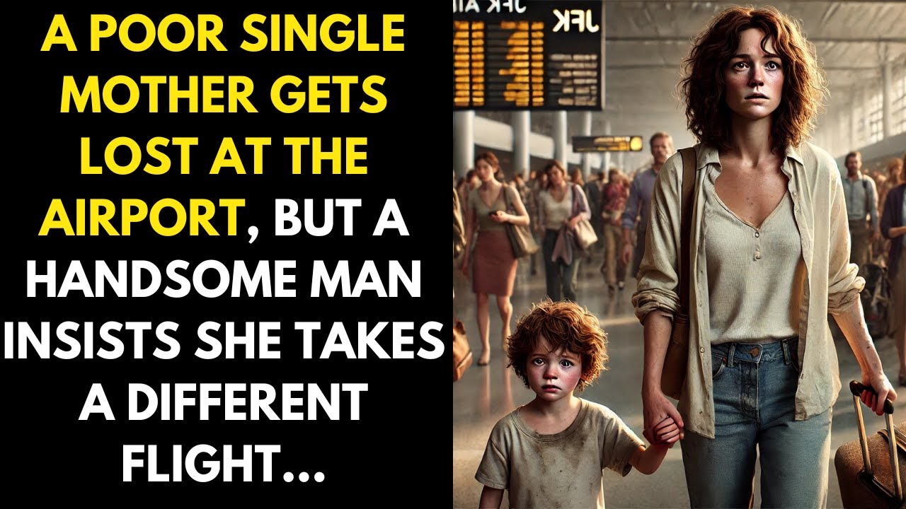 A Poor Single Mom Gets Lost at the Airport, But a Beautiful Man Insists She Takes a Different Flight