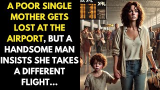 A Poor Single Mom Gets Lost at the Airport, But a Beautiful Man Insists She Takes a Different Flight