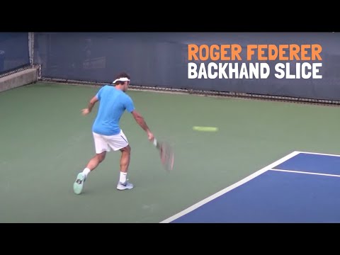 Roger Federer Backhand Slice - Slow motion