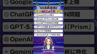 【1月第5週まとめ】ClaudeがExcel＆Slack参入／Google AI Plus日本上陸／Geminiで日程調整/ChatGPTの垢BANが話題になった週
