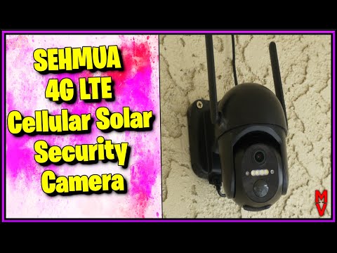 SEHMUA 4G LTE Cellular Solar Security Camera Wireless Outdoor, No Wi-Fi Solar Powered Camera, 360° Live View, 2K Color Night Vision, PIR Motion Sensor, Two-Way Talk, Built-in SIM Card video review thumbnail