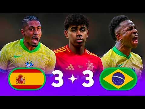 FOOTBALL MADNESS AT ITS FINEST! 🤯 FULL MATCH HIGHLIGHTS OF SPAIN VS. BRAZIL (3-3) | A NIGHT THAT HEL