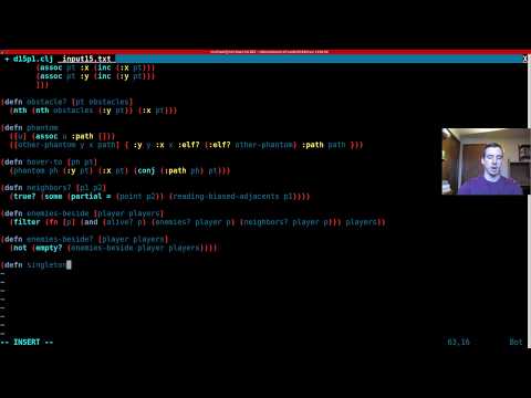 Advent of Code Day 15 Pt. 1 in Clojure (2018)