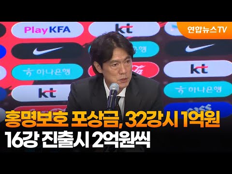 홍명보호 포상금, 32강시 1억원....16강 진출시 2억원씩