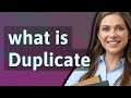 Duplicate Meaning Of Duplicate