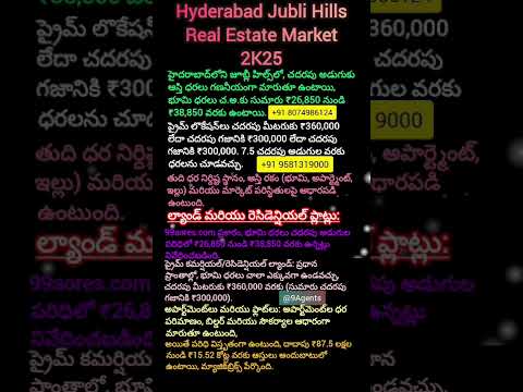 జూబ్లీహిల్స్ రియల్ ఎస్టేట్ మార్కెట్ 2025 #హైదరాబాద్ #shorts #ytshorts #viralsjorts #shortsfeed