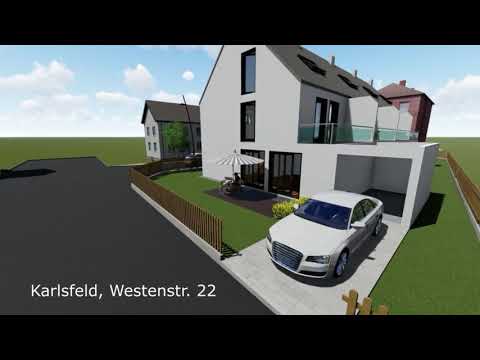 KARLSFELD - NEUBAU VON 4 REIHENAUSANLAGE MIT 4 DOPPELGARAGEN