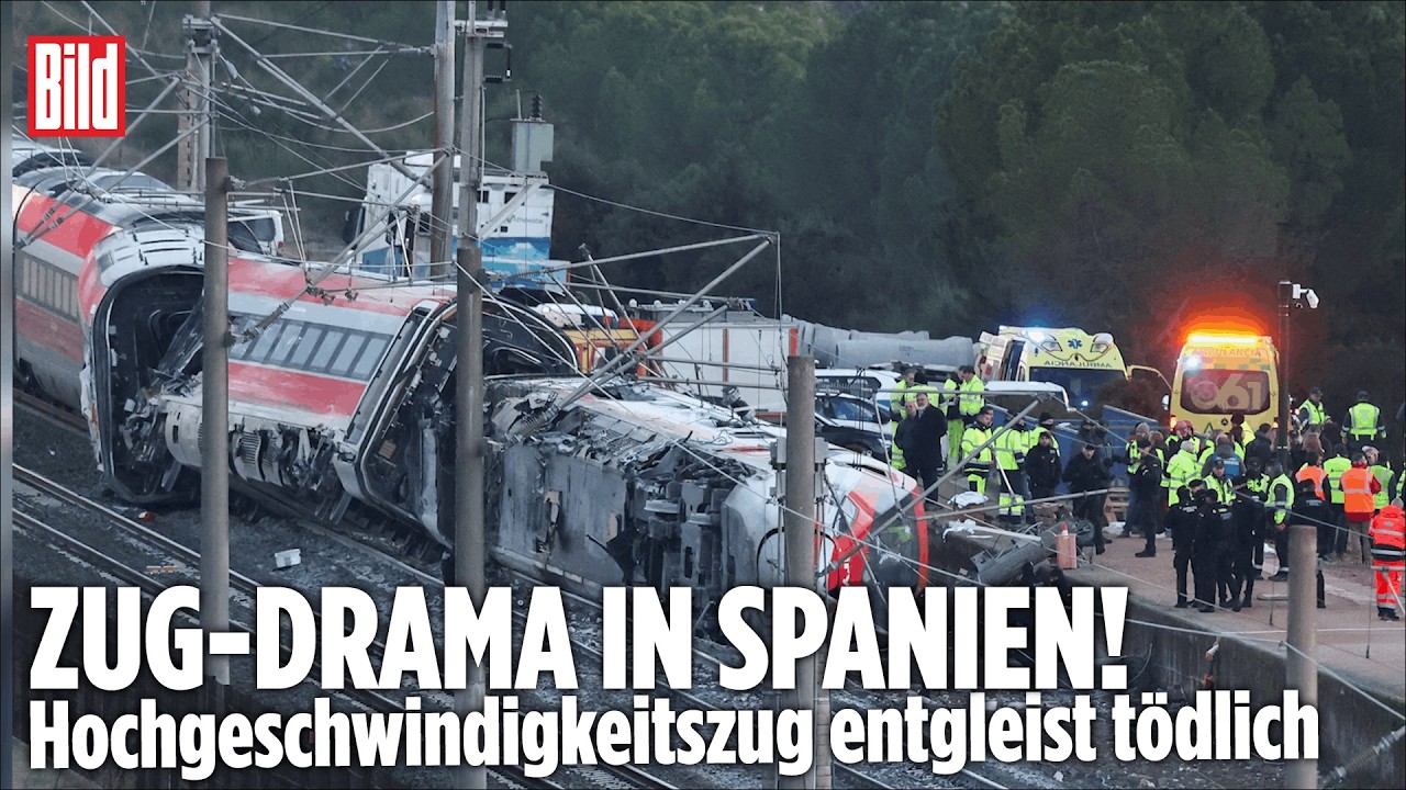 ZUGUNGGLÜCK IN SPANIEN: Dutzende Tote bei Entgleisung eines Hochgeschwindigkeitszugs