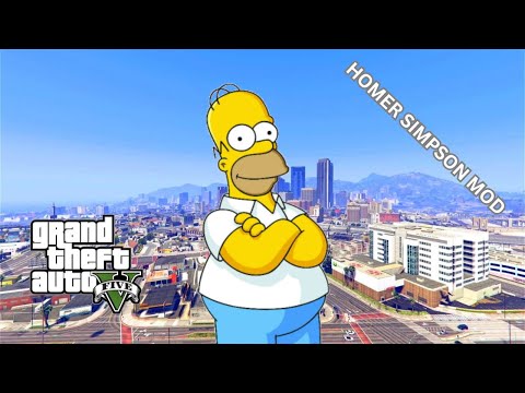 THE SIMPSONS MOD w/ HOMER SIMPSON (GTA 5 Mods Gameplay) | CJW