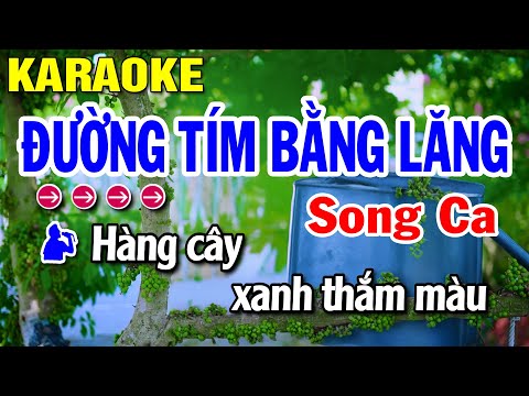 Karaoke Đường Tím Bằng Lăng - Song Ca - Beat Hay | Huỳnh Lê