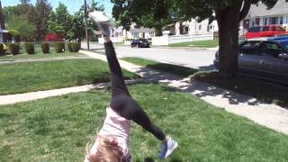 1ST TIME AERIAL TRIES ON THE GROUND ALONE! ANNIE SCARES ME - CRAZY!!!