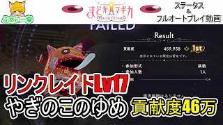 【まどドラ】リンクレイド やぎのこのゆめ Lv17 貢献度46万・フルオートプレイ動画＆ステータス紹介【解説無し】