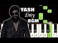Yash Entry BGM | KGF 2 | Piano tutorial | Piano Notes | Piano Online #pianotimepass #kgf2 #yash