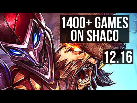 SHACO vs UDYR (JNG) | 10/0/9, 4.1M mastery, 1400+ games, Legendary | EUW Master | 12.16