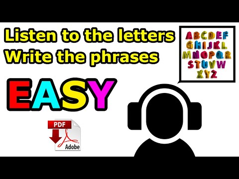 Spelling bee - write the phrases +PDF Level A  Spelling exercise Easy sentences -Easy English Lesson