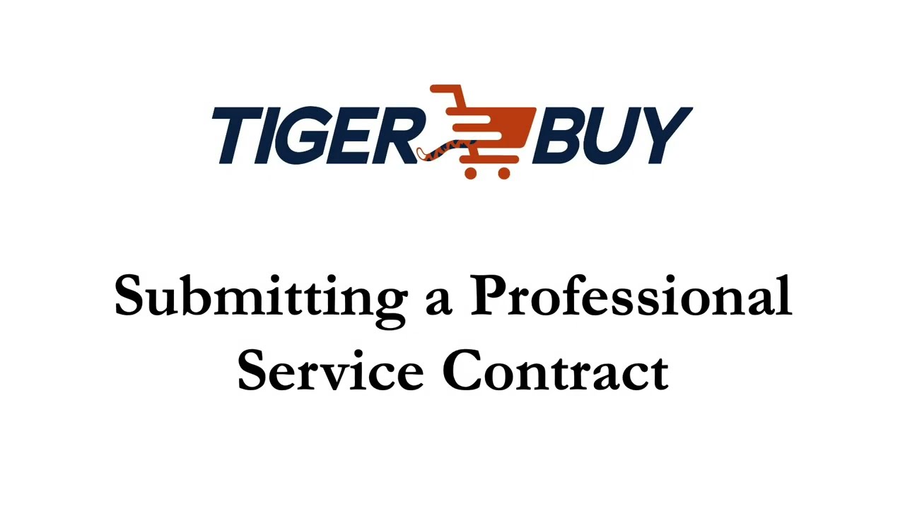 Submitting a Professional Service Contract