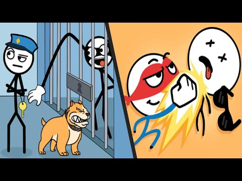 THIEF PUZZLE vs ATTACK DRAW LINE - All Levels Satisfying Double Gameplay Stickman Puzzle Android ios