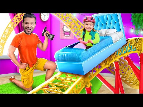 WE BUILT A TRAMPOLINE PARK AT HOME FOR MYRA | SURPRISE FOR MYRA!!!