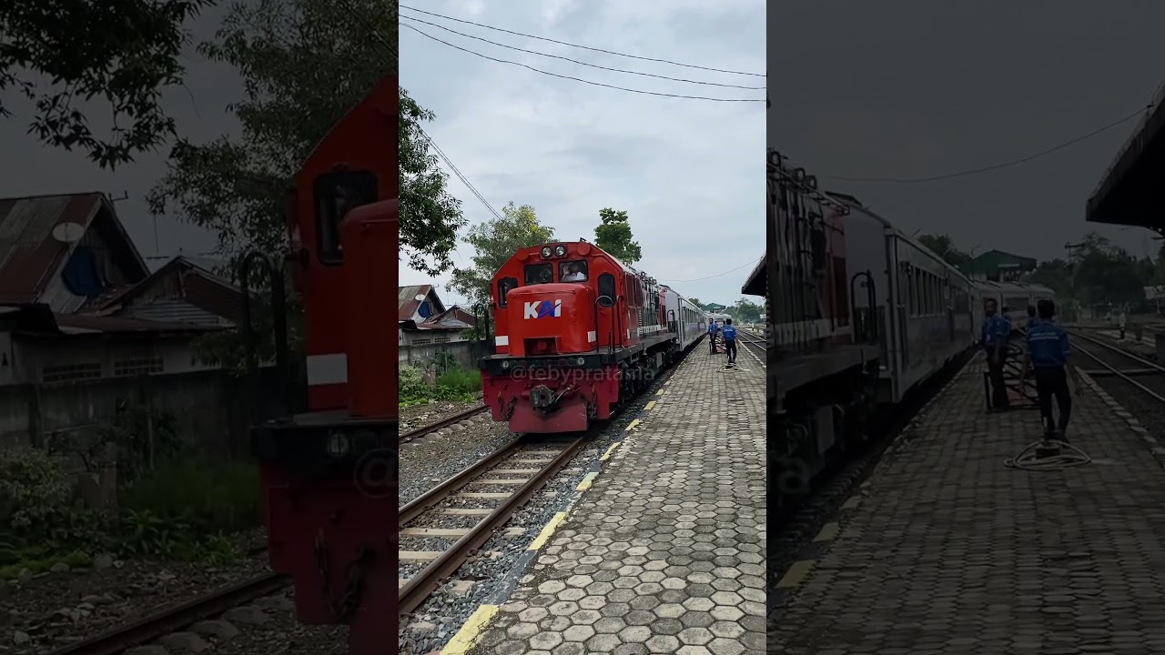 Kereta Api Kuala Stabas Masuk Stasiun Kotabumi