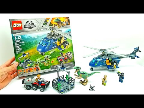 LEGO Jurassic World Blue's Helicopter Pursuit LEGO Set from Fallen Kingdom