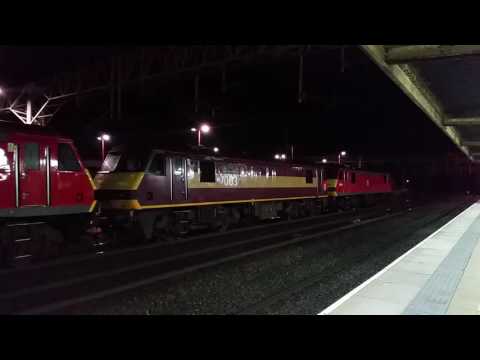 Stafford Railway Station 90029/90037/90040/90035 leave the DFL on the 07/10/2016