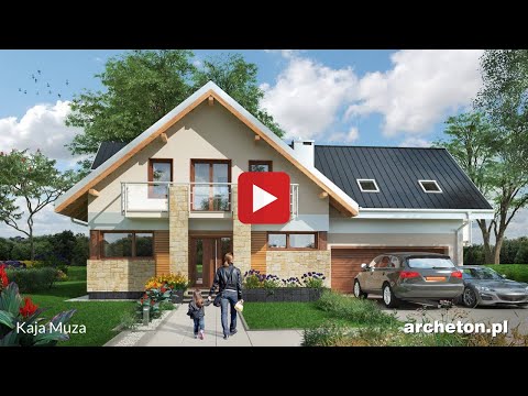 Projekt domu Kaja Muza - archeton.pl -  z użytkowym poddaszem 189,2 m2