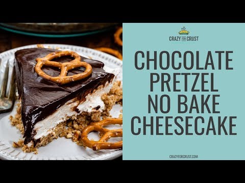 Chocolate Covered Pretzel No Bake Cheesecake